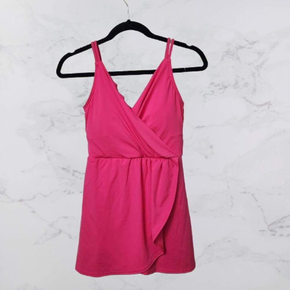 Lands' End tulip wrap one-piece swim dress Size XS (2-4)